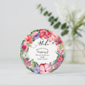 Aloha Tropical Floral Wreath Wedding Uitnodigingen (Staand voorkant)