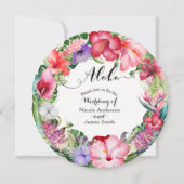Aloha Tropical Floral Wreath Wedding Uitnodigingen (Voorkant)
