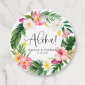 Aloha Tropical Flowers and Greenery Wedding Bedankjes Labels (Voorkant)