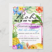 Aloha Tropical Flowers Luau Waterverf Birthday Kaart (Voorkant)