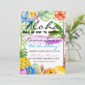 Aloha Tropical Flowers Luau Waterverf Birthday Kaart (Staand voorkant)