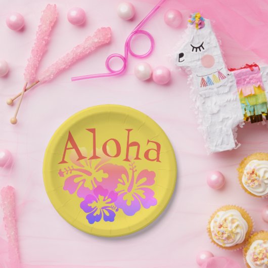 Aloha Tropical Flowers Paper Bord (Feest)