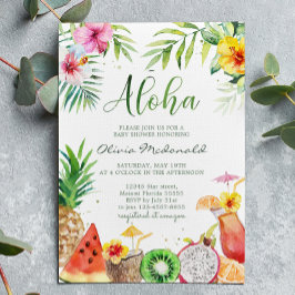Aloha Tropical Fruits Baby shower Kaart