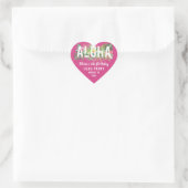 Aloha Tropical Fuchsia Pink Birthday Party Favor Hart Sticker (Tas)