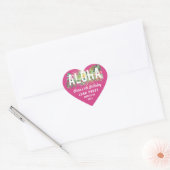 Aloha Tropical Fuchsia Pink Birthday Party Favor Hart Sticker (Envelop)