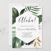 Aloha Tropical Greenery Birthday Party (Voorkant)