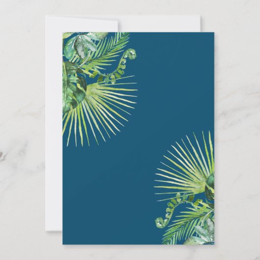 Aloha Tropical Greenery Luau Birthday Party Kaart (Achterkant)