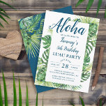 Aloha Tropical Greenery Luau Birthday Party Kaart<br><div class="desc">Aloha Tropical Greenery Luau Birthday Party Invitation</div>