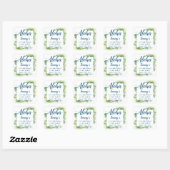 Aloha Tropical Greenery Luau Birthday Vierkante Sticker (Vel)