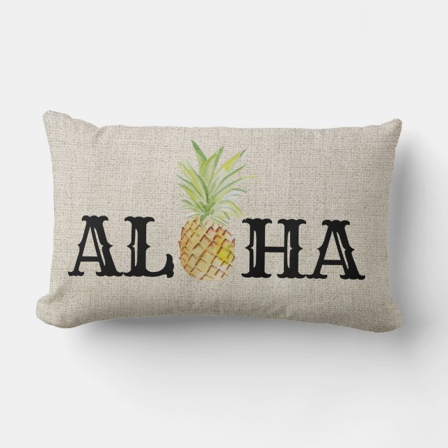 Aloha Tropical Hawaii Ananas Gooi Accent Kussen (Voorkant)