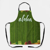 Aloha Tropical Hawai'i laat groene belettering ach Schort (Voorkant)