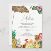 Aloha Tropical Hawaiian Baby shower Kaart (Voorkant)