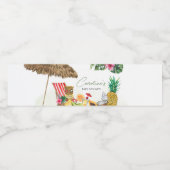 Aloha Tropical Hawaiian Baby shower Waterfles Etiket (Enkel label)