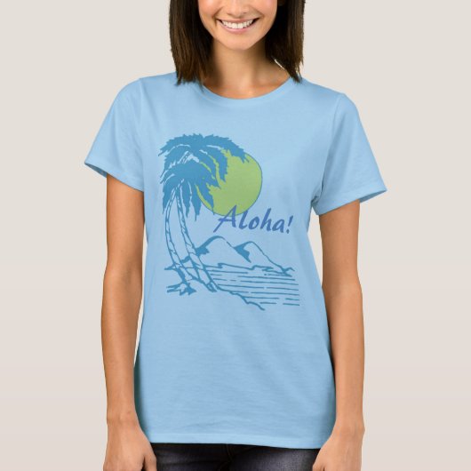 Aloha Tropical Hawaiian Design T-shirt (Voorkant)