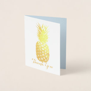 Aloha Tropical Hawaiian Gold Pineapple Bedankt Folie Kaarten