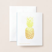 Aloha Tropical Hawaiian Gold Pineapple Bedankt Folie Kaarten (Met envelop)