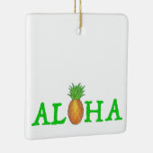 Aloha Tropical Hawaiian Island Pineapple Hawaii Keramisch Ornament (Rechts)