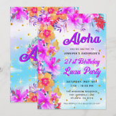 Aloha Tropical Hawaiian Luau Birthday Party Kaart (Voorkant / Achterkant)
