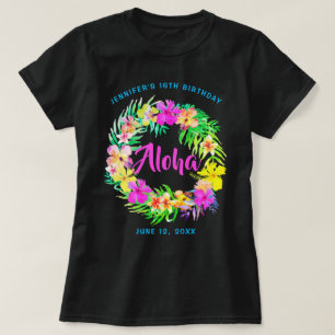 Aloha Tropical Hawaiian Luau Birthday T-Shirt