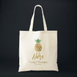 Aloha Tropical Hawaiian Pineapple Wedding Favoriet Tote Bag<br><div class="desc">Aloha Tropical Hawaiian Pineapple Wedding White en Faux Gold Foil Wedding Canvas Bag voor een Hawaii Destination Wedding. Deze tas kan worden bijgewerkt met de naam van de bruid en bruidegom en de trouwdatum.</div>