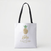 Aloha Tropical Hawaiian Pineapple Wedding Favoriet Tote Bag (Voorkant)