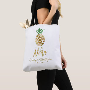 Aloha Tropical Hawaiian Pineapple Wedding Favoriet Tote Bag
