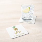 Aloha Tropical Hawaiian Pineapple Wedding White Kartonnen Onderzetters (Insitu)