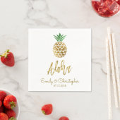 Aloha Tropical Hawaiian Pineapple Wedding White Servet (Insitu)