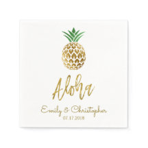 Aloha Tropical Hawaiian Pineapple Wedding White