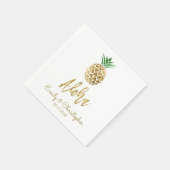 Aloha Tropical Hawaiian Pineapple Wedding White Servet (Hoek)