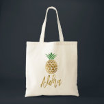 Aloha Tropical Hawaiian Pineapple Wedding White Tote Bag<br><div class="desc">Aloha Tropical Hawaiian Pineapple Wedding White en Faux Gold Foil Wedding Canvas Bag voor een Hawaii Destination Wedding.</div>