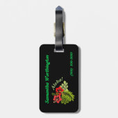 Aloha Tropical Hibiscus on Dark Personalized Bagagelabel (Achterkant verticaal)
