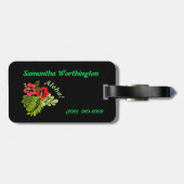 Aloha Tropical Hibiscus on Dark Personalized Bagagelabel (Achterkant horizontaal)