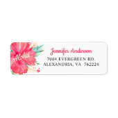 Aloha Tropical Hibiscus Return Address Etiket (Voorkant)