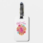 Aloha Tropical Honu Zee Turtle Bagagelabel (Achterkant verticaal)