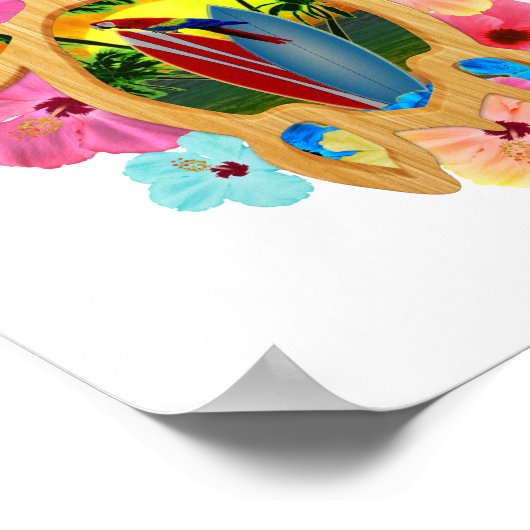 Aloha Tropical Honu Zee Turtle Poster (Hoek)