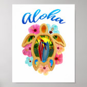 Aloha Tropical Honu Zee Turtle Poster (Voorkant)