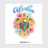 Aloha Tropical Honu Zee Turtle Sticker (Vel)