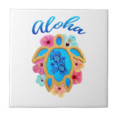 Aloha Tropical Honu Zee Turtle Tegeltje (Voorkant)
