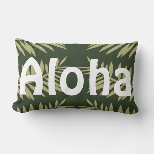Aloha Tropical Island Green Ferns Kussen (Voorkant)
