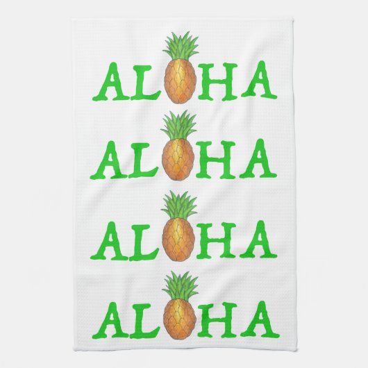 ALOHA Tropical Island Hawaiian Pineapple Towel Theedoek (Verticaal)