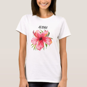Aloha Tropical Island Paradise Palms en Flowers T-shirt