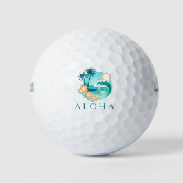 Aloha Tropical Island Scene Golfballen