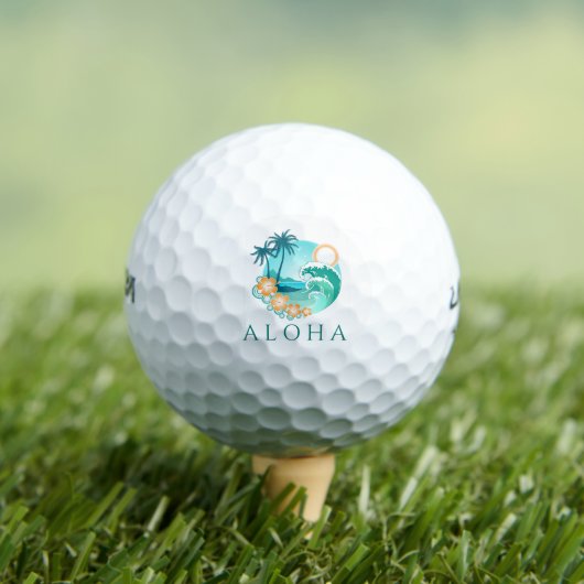 Aloha Tropical Island Scene Golfballen (Insitu Shirt)