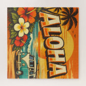 Aloha Tropical Island Sunset Artwork Legpuzzel (Horizontaal)