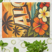 Aloha Tropical Island Sunset Artwork Theedoek (Gevouwen)