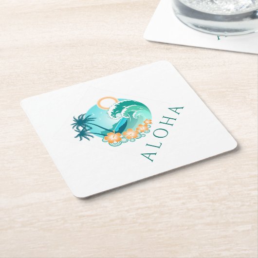 Aloha Tropical Kartonnen Onderzetters (Schuin)