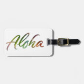 Aloha Tropical Leaves Lettering - Hawaii Lettering Bagagelabel (Voorkant horizontaal)