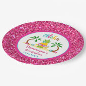 Aloha Tropical Luau Afstuderen Roze Glitter Papieren Bordje (Gekanteld)