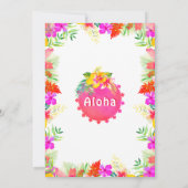 Aloha Tropical Luau Baby shower Invitation Kaart (Achterkant)